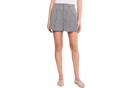 Джинсы Blank NYC Picnic Party Gingham Shorts in Black/White