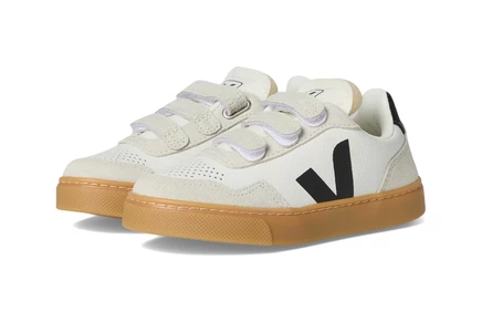 Детские кроссовки VEJA Kids V-90, бело-черно-натуральные