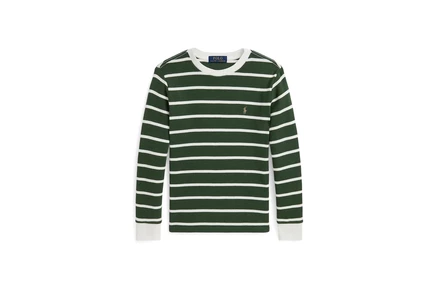 Детская футболка Polo Ralph Lauren, зеленая/кремовая