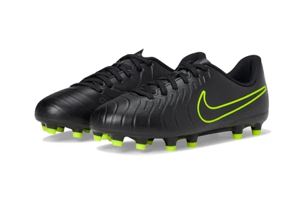 Унисекс футбольные бутсы Nike Jr. Tiempo Legend 10 Club низкие, черно/вольт
