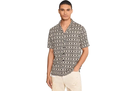 Мужская рубашка John Varvatos Sanford Camp Collar