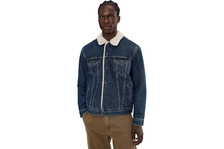 Мужская джинсовая куртка Levi's Type 3 Sherpa, темно-стоунвош