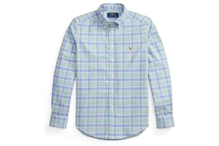 Детская рубашка Polo Ralph Lauren Oxford, зеленая/синяя