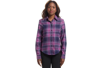 Flylow Brigitte Tech Flannel currant/dragonfruit plaid