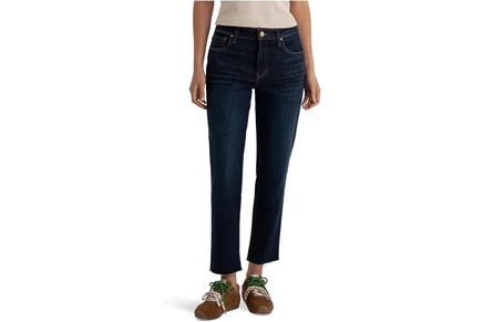 Джинсы KUT from the Kloth Reese High-rise Fab Ab Ankle Straight Raw Hem
