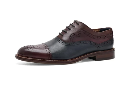 Johnston & Murphy Conard 2.0 Cap Toe burgundy/navy/tan hand-finished full grain