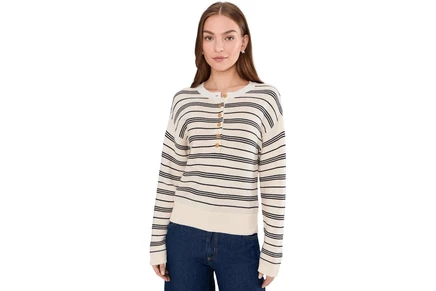 Свитер Sanctuary Striped Henley Sweater