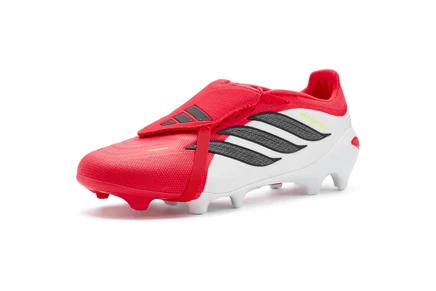 Унисекс бутсы Adidas Predator League с откидным язычком, красно-черно-белые