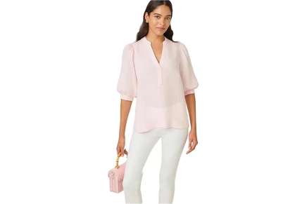 Женский льняной топ Lilly Pulitzer Mialeigh, розово-белый