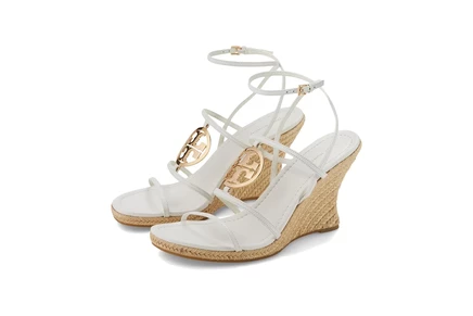 Tory Burch 85 mm Capri Miller Espadrille Wedge blanc/gold