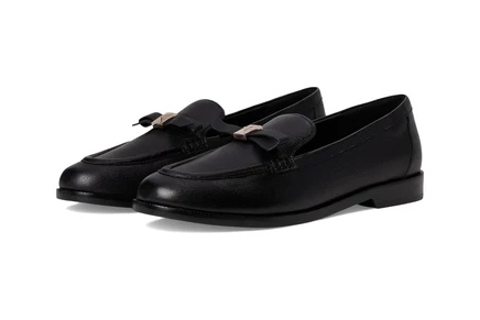 Женские лоферы Kate Spade Deco Bow кожаные, черные