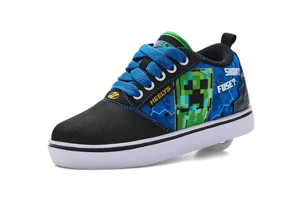 Кеды на колесах Heelys Minecraft Pro 20, черный/синий/зеленый