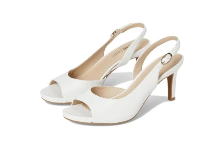 LifeStride Teller 2 Slingback Peep Toe Pumps bright white
