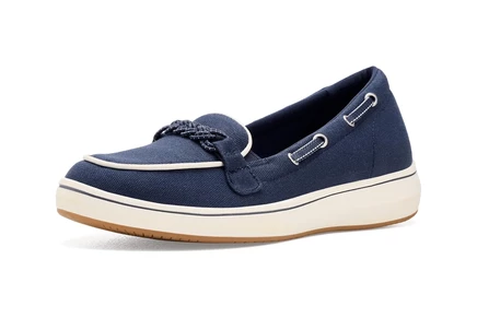 Женские лоферы Clarks Breezesky Bay, темно-синий текстиль