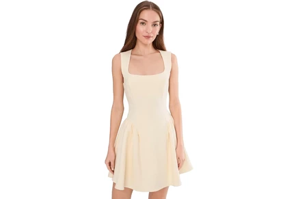 Платье Avec Les Filles Hip Flounce Square Neck Mini Dress