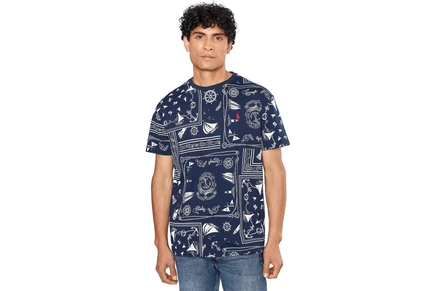 Polo Ralph Lauren Classic Fit Bandanna Jersey T-shirt nautical bandana patchwork/newport navy