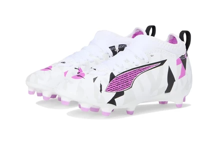 Детские бутсы Puma Ultra Match, бело-розово-серые