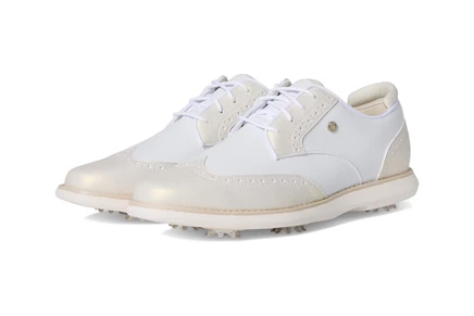 Женские туфли для гольфа FootJoy Traditions, бело‑золотые