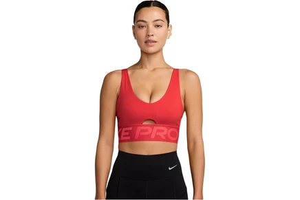 Женский топ Nike Pro Indy Plunge, розово-белый