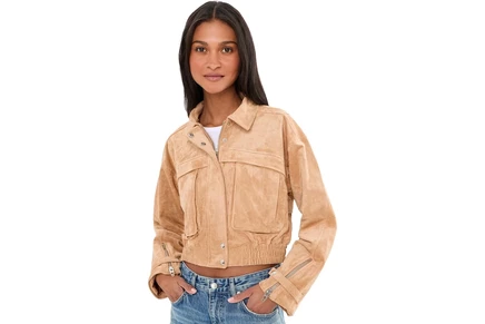 Куртка Blank NYC Spin Off Faux Suede Bomber Jacket