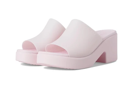 Женские сабо Crocs Brooklyn Slide Heel, молочно-розовые