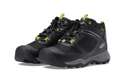 Мужские кроссовки KEEN Kids Wanduro Mid Waterproof (Little Kid/Big Kid) black/silver
