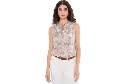 Женская футболка Lauren Ralph Lauren Paisley Ruffle-Trim Georgette Blouse
