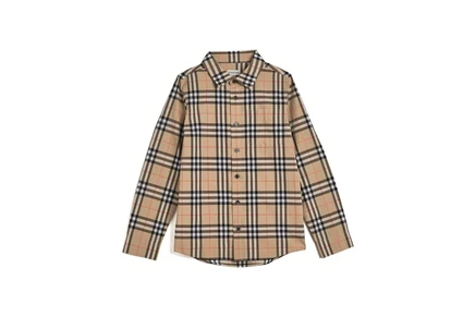 Детская рубашка Burberry Kids Owen, песочная клетка