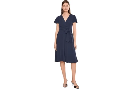 Платье Lauren Ralph Lauren Belted Georgette Surplice Dress
