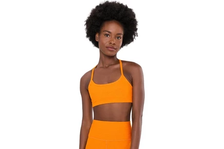 Beyond Yoga Spacedye Slim Racerback Medium Support Bra bright citrus heather