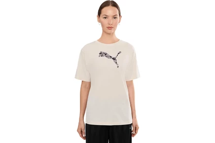 Женская футболка Puma Essentials с животным принтом, белая