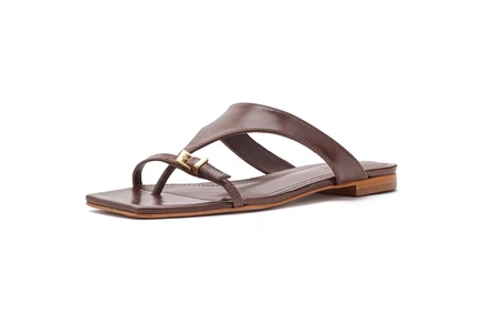 Женские сандалии Schutz Tana Flat кожаные, коричневые