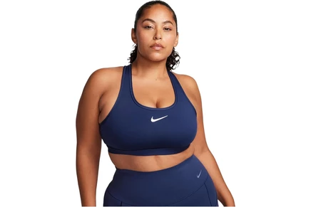 Женский спортивный топ Nike Swoosh, темно-синий/белый