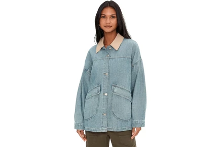 Женская джинсовая куртка Free People We The Free Lemon, сине-ягодная