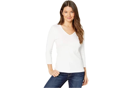 Женская футболка Lilla P 1x1 Rib 3/4 Sleeve V-Neck Top