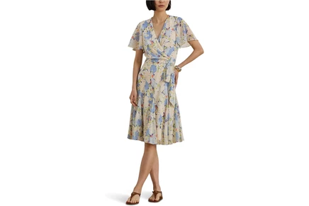 Платье Lauren Ralph Lauren Floral Crinkle Georgette Surplice Dress