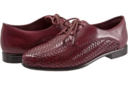 Женские оксфорды trotters lizzie herringbone, бордовые