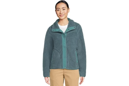 Женская флисовая куртка L.L.Bean Beans Sherpa, бирюзовая