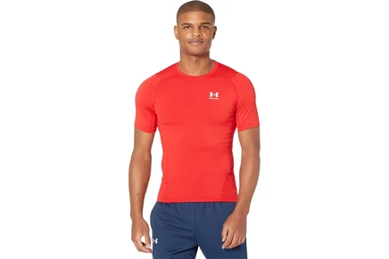 Мужская компрессионная футболка Under Armour HeatGear, красно-белая