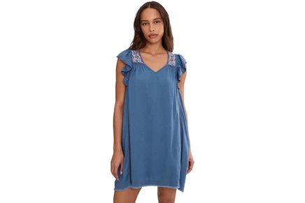 Платье Liverpool Los Angeles Flutter Sleeve V-Neck Woven Dress