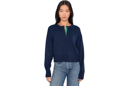 Свитер 525 america Genevieve Solid Drop Shoulder Henley