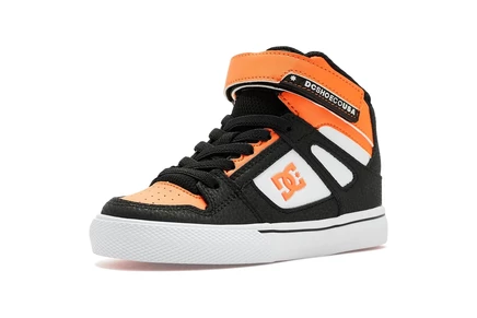 Детские высокие кеды DC Kids Pure Hi Top EV, оранжево/черно/белые
