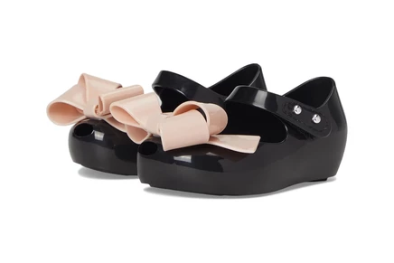Детские балетки Mini Melissa Ultragirl, черно-розовые