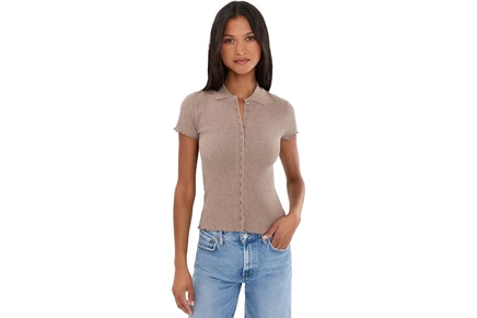 Топ Madewell Cap-Sleeve Button-Front Top