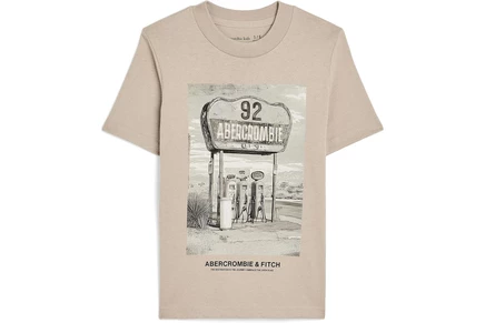 Детская футболка Abercrombie Kids Race Car, бежевая