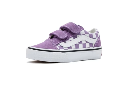 Детские кроссовки Vans Old Skool V, фиолетовая клетка