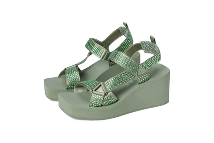 Женские сандалии Guess Dawsin на танкетке, светло-зеленые