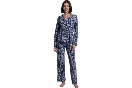 Пижама Karen Neuburger Jolly & Bright Long Sleeve Notch Top & Long Pants Set
