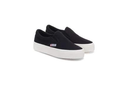 Женские кеды Superga 2740 Platform Slip On, черные