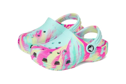 Детские кроксы Crocs Kids Classic Marbled, аквамарин/мульти